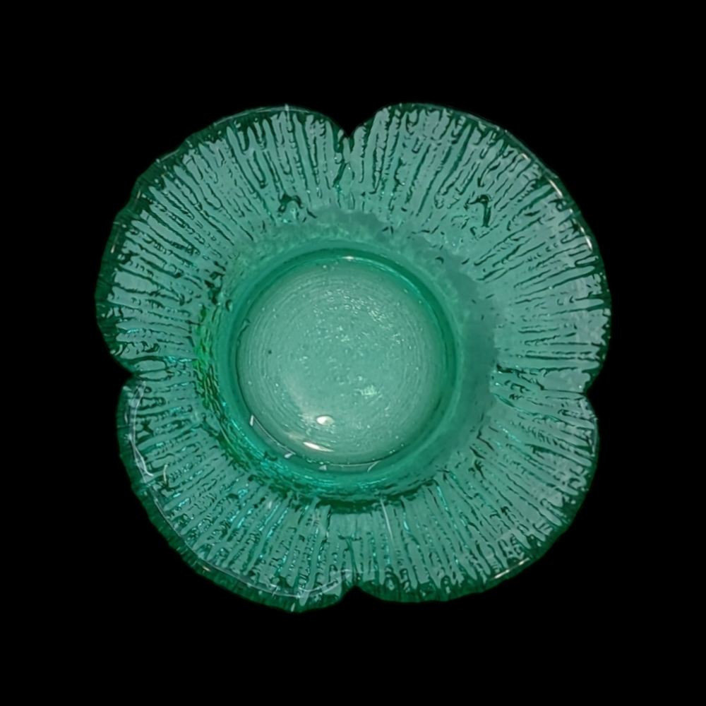 Blenko 625M Petal Glass Bowl in Sea Green